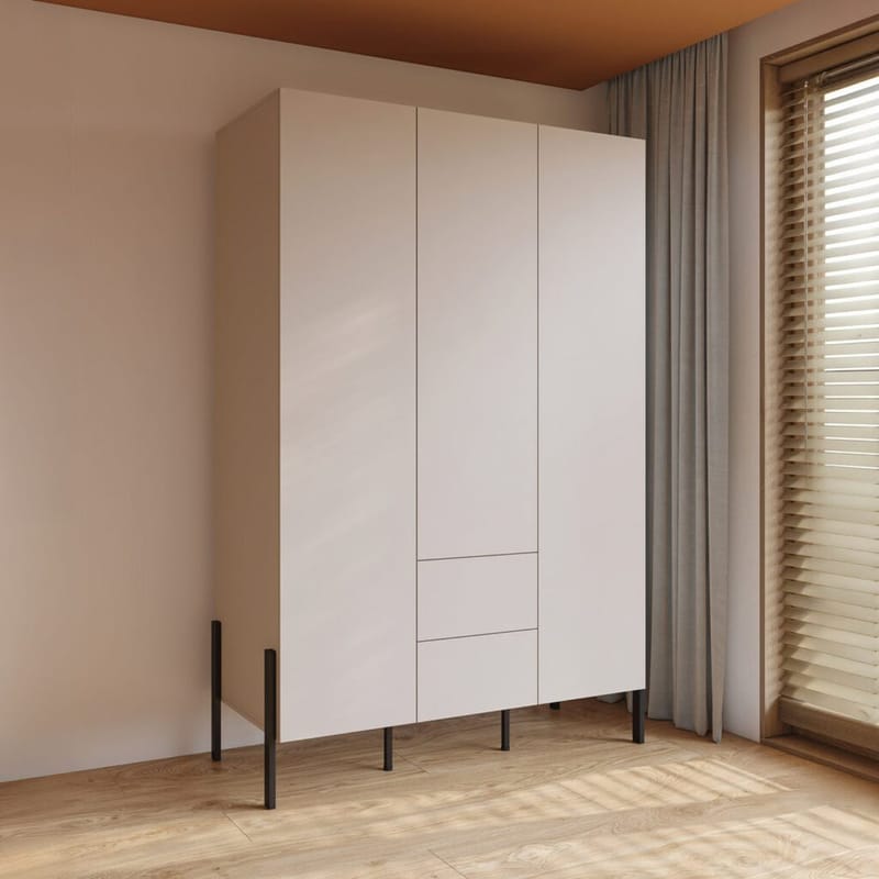 Garderob Jukon S 3 Dörrar med 2 Lådor - Förvaring - Klädförvaring - Garderob & garderobssystem