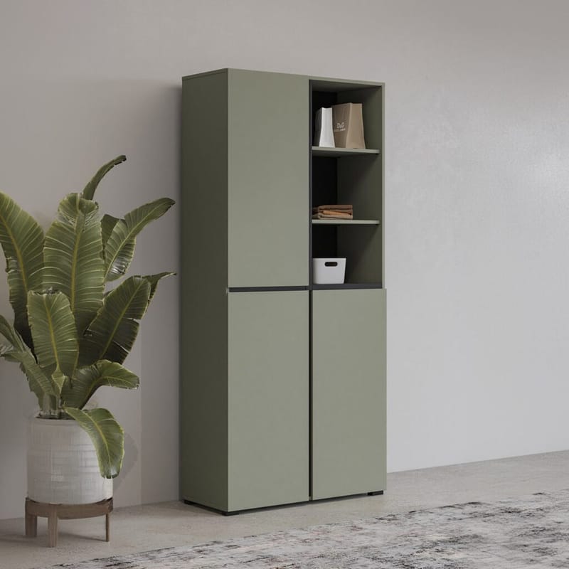 Garderob Kors 3 dörrar - Grön - Förvaring - Klädförvaring - Garderob & garderobssystem