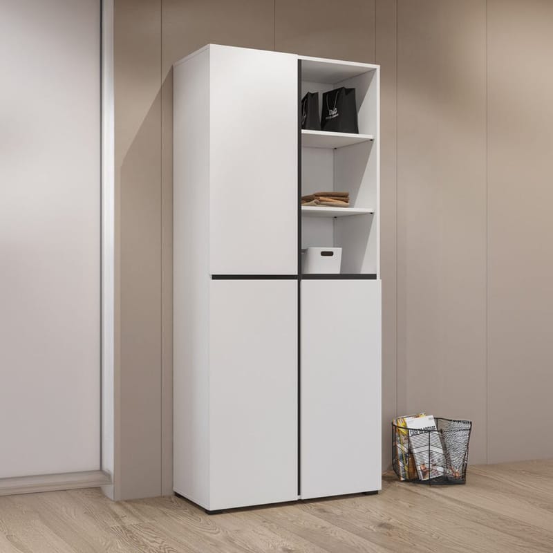 Garderob Kors 3 dörrar - Vit - Förvaring - Klädförvaring - Garderob & garderobssystem