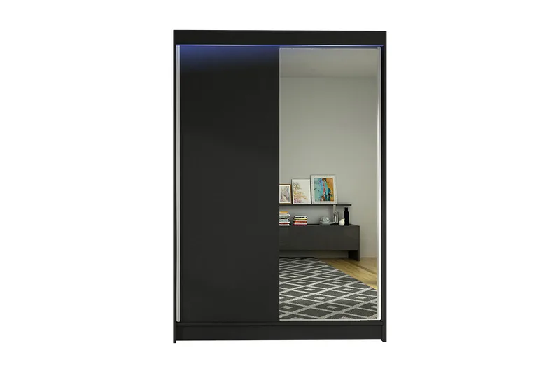Garderob + LED, Svart/RGB LED