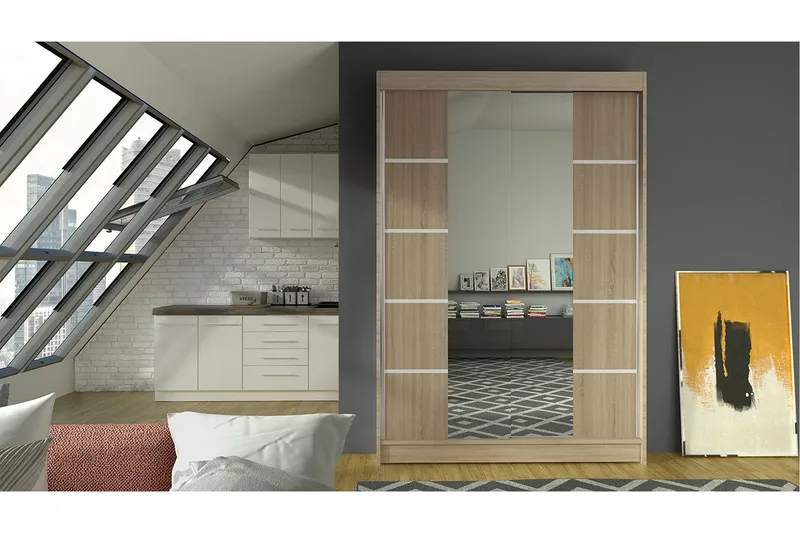 Garderob Lino LED-belysning - Ek - Förvaring - Klädförvaring - Garderob & garderobssystem