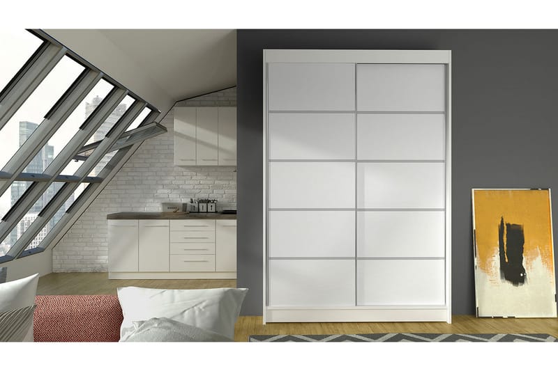 Garderob Lino LED-belysning - Vit - Förvaring - Klädförvaring - Garderob & garderobssystem