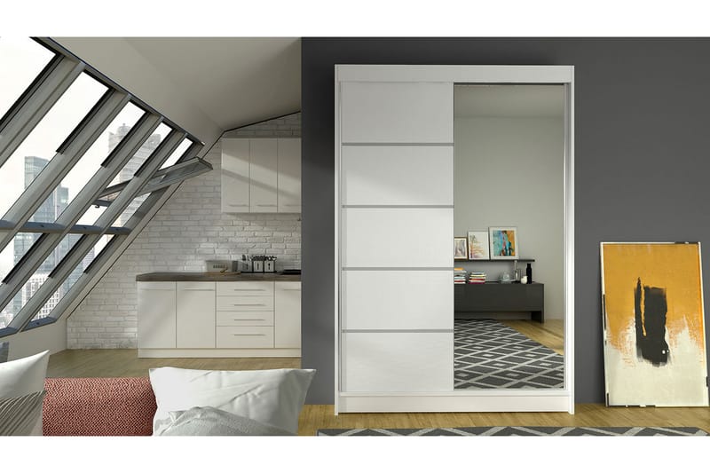 Garderob Lino LED-belysning - Vit - Förvaring - Klädförvaring - Garderob & garderobssystem