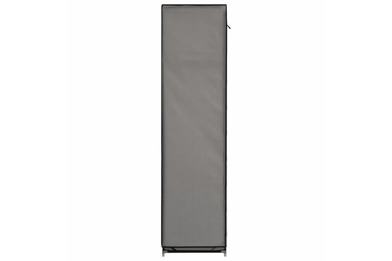 Garderob med fack och stänger grå 150x45x175 cm tyg - Grå - Resegarderob