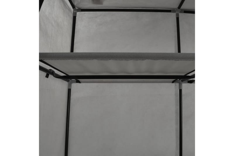 Garderob med fack och stänger grå 150x45x175 cm tyg - Grå - Resegarderob