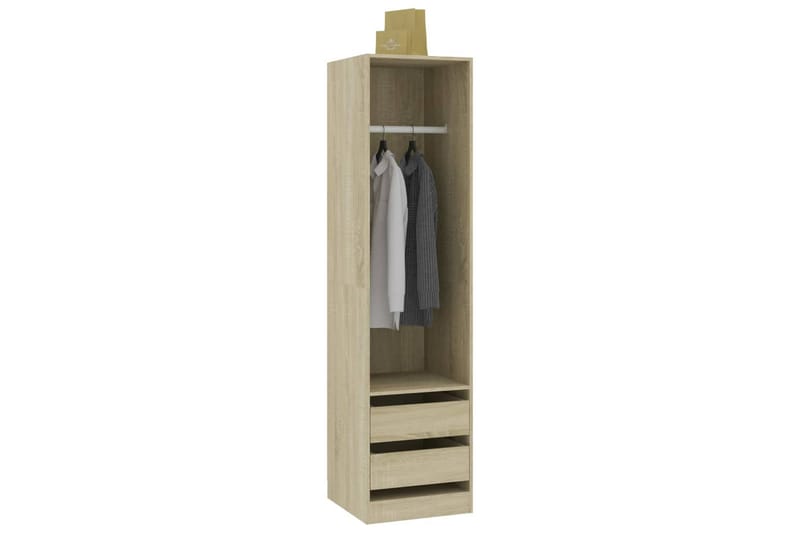 Garderob med lådor sonoma-ek 50x50x200 cm spånskiva - Ek - Garderob & garderobssystem - Klädskåp & fristående garderob