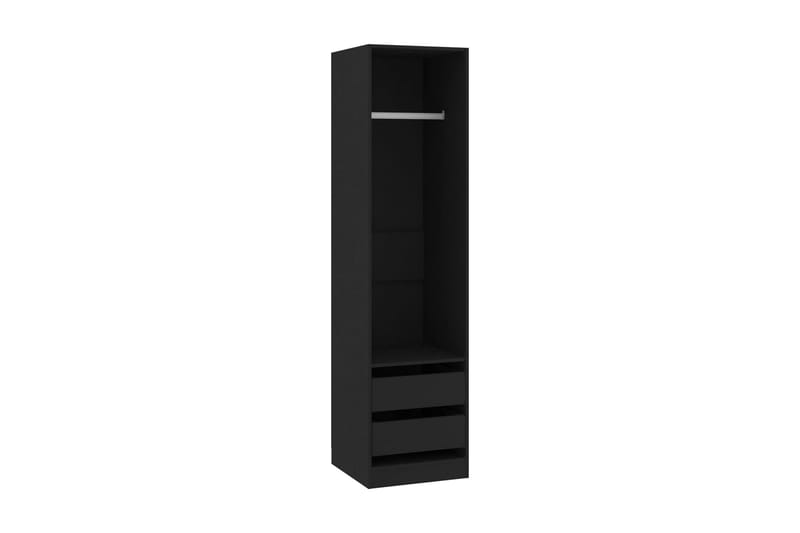 Garderob med lådor svart 50x50x200 cm spånskiva - Svart - Klädskåp & fristående garderob - Garderob & garderobssystem