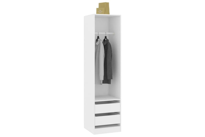 Garderob med lådor vit 50x50x200 cm spånskiva - Vit - Garderob & garderobssystem - Klädskåp & fristående garderob