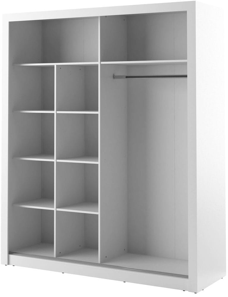 Garderob med skjutdörrar 215x203 cm, Vit