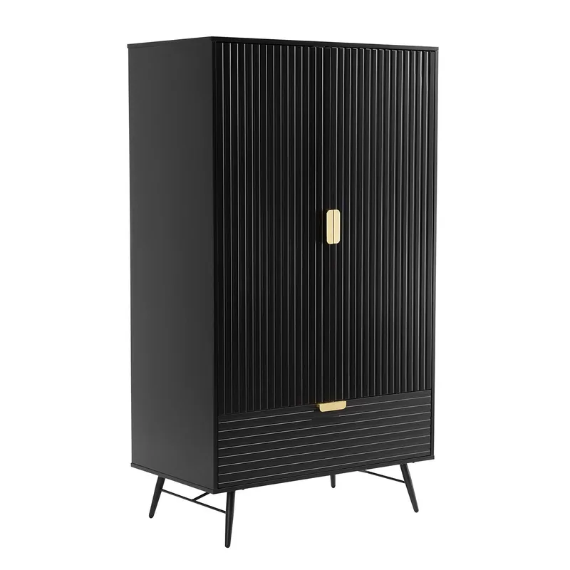 Garderob Morvi 100x56x175 cm, Svart