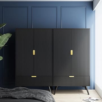 Garderob Morvi 100x56x175 cm - Svart - Förvaring - Klädförvaring - Garderob & garderobssystem - Klädskåp & fristående garderob