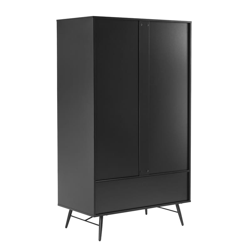 Garderob Morvi 100x56x175 cm - Svart - Förvaring - Klädförvaring - Garderob & garderobssystem - Klädskåp & fristående garderob