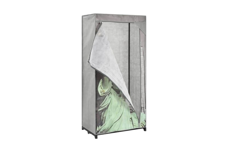 Garderob New York 75x45x160 cm tyg - Vit - Förvaring - Klädförvaring - Garderob & garderobssystem