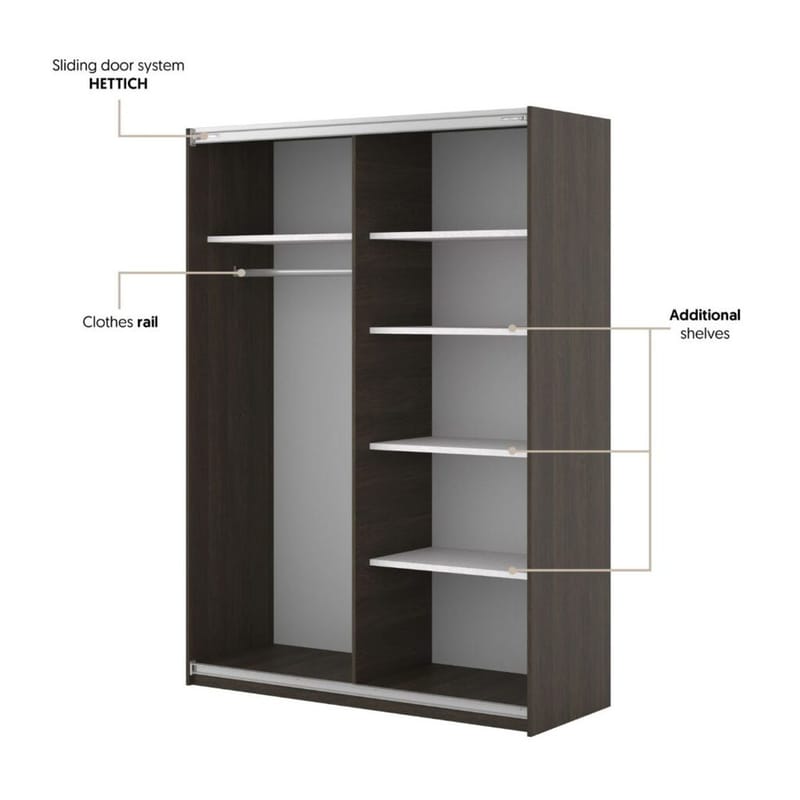 Garderob Niva 2 Skjutdörrar - Dunin-ek - Förvaring - Klädförvaring - Garderob & garderobssystem