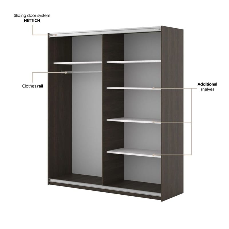 Garderob Niva Bred 2 Skjutdörrar - Dunin-ek - Förvaring - Klädförvaring - Garderob & garderobssystem