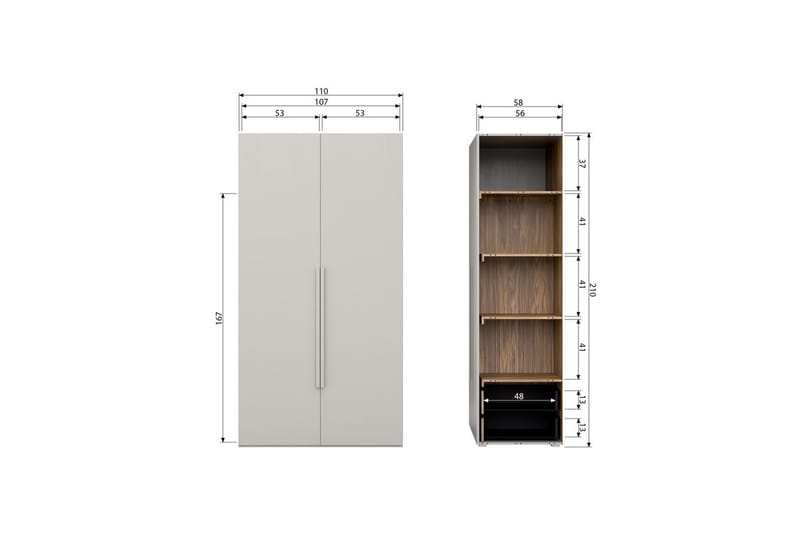 Garderob Rens 2 Dörrar - 2 Dörrar - Förvaring - Klädförvaring - Garderob & garderobssystem - Klädskåp & fristående garderob