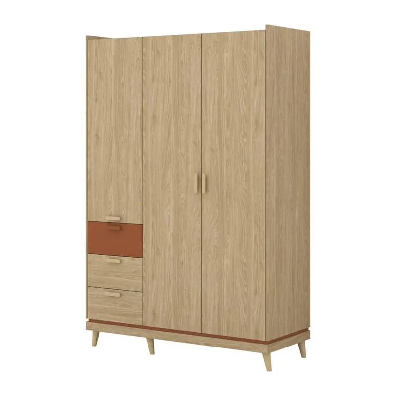 Garderob Scandi 3 dörrar med 3 lådor - Oljerad Ek - Förvaring - Klädförvaring - Garderob & garderobssystem