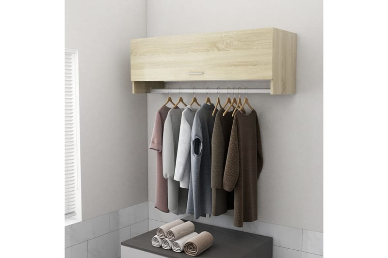 Garderob sonoma-ek 100x32,5x35 cm spånskiva - Brun - Förvaring - Klädförvaring - Garderob & garderobssystem