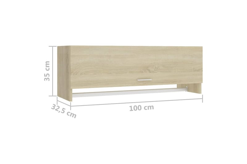 Garderob sonoma-ek 100x32,5x35 cm spånskiva - Brun - Förvaring - Klädförvaring - Garderob & garderobssystem