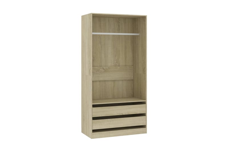 Garderob sonoma-ek 100x50x200 cm spånskiva - Brun - Förvaring - Klädförvaring - Garderob & garderobssystem