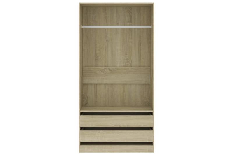 Garderob sonoma-ek 100x50x200 cm spånskiva - Brun - Förvaring - Klädförvaring - Garderob & garderobssystem