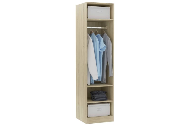 Garderob sonoma-ek 50x50x200 cm spånskiva - Brun - Förvaring - Klädförvaring - Garderob & garderobssystem