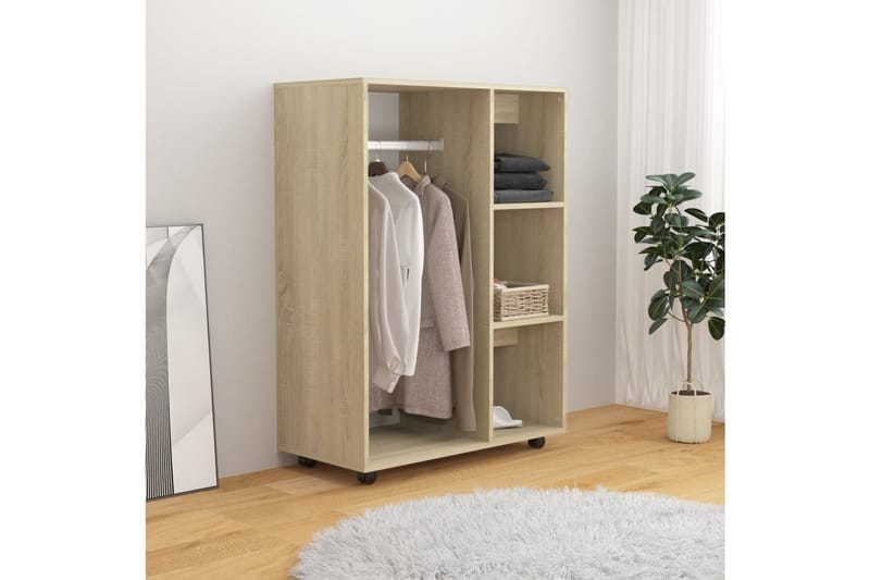 Garderob sonoma-ek 80x40x110 cm spånskiva - Brun - Förvaring - Klädförvaring - Garderob & garderobssystem