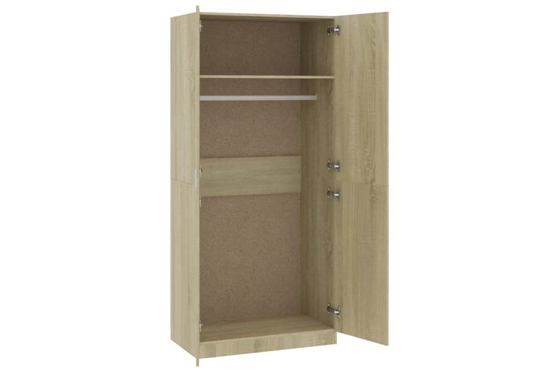 Garderob sonoma-ek 90x52x200 cm spånskiva - Brun - Förvaring - Klädförvaring - Garderob & garderobssystem