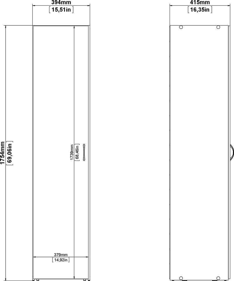 Garderob Space 40 cm Bred 175 cm Hög - Vit - Förvaring - Klädförvaring - Garderob & garderobssystem - Klädskåp & fristående garderob