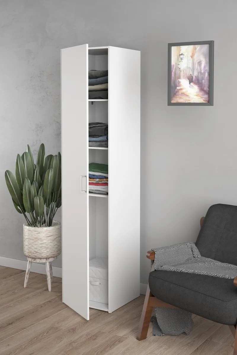 Garderob Space 40 cm Bred 175 cm Hög - Vit - Förvaring - Klädförvaring - Garderob & garderobssystem - Klädskåp & fristående garderob