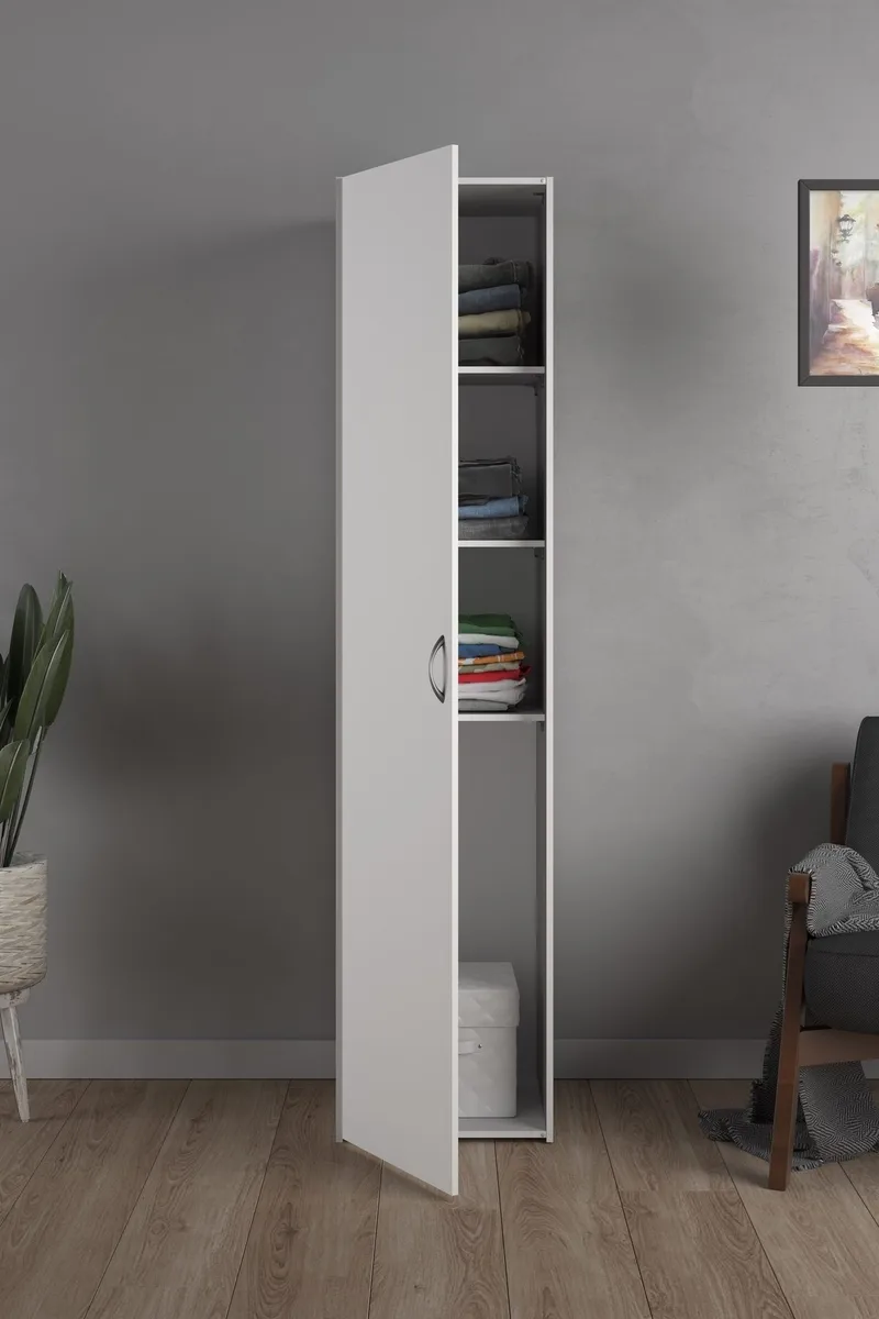 Garderob Space 40 cm Bred 175 cm Hög - Vit - Förvaring - Klädförvaring - Garderob & garderobssystem - Klädskåp & fristående garderob