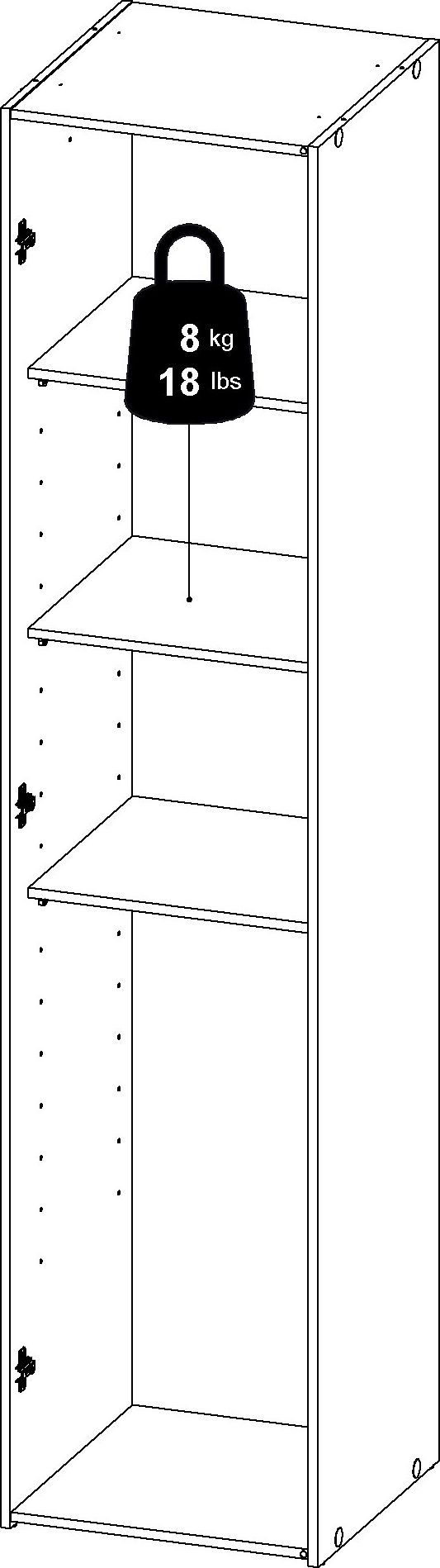 Garderob Space 40 cm Bred 175 cm Hög - Vit - Förvaring - Klädförvaring - Garderob & garderobssystem - Klädskåp & fristående garderob