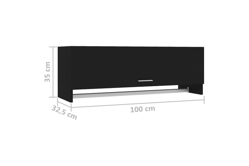 Garderob svart 100x32,5x35 cm spånskiva - Svart - Förvaring - Klädförvaring - Garderob & garderobssystem