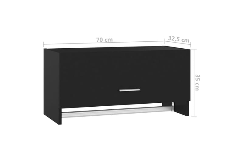 Garderob svart 70x32,5x35 cm spånskiva - Svart - Förvaring - Klädförvaring - Garderob & garderobssystem