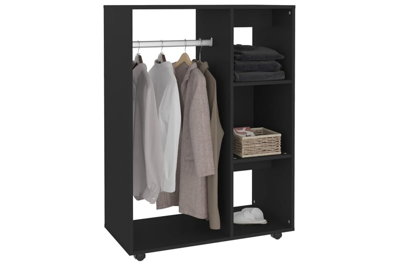 Garderob svart 80x40x110 cm spånskiva - Svart - Garderob & garderobssystem - Klädskåp & fristående garderob