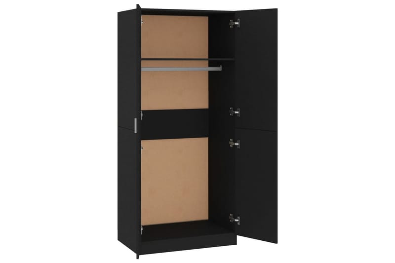 Garderob svart 80x52x180 cm spånskiva - Svart - Förvaring - Klädförvaring - Garderob & garderobssystem