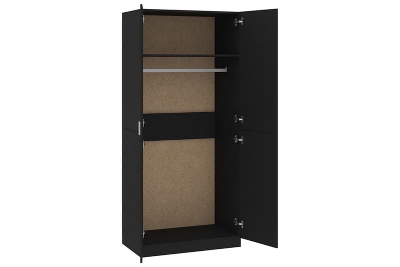 Garderob svart 90x52x200 cm spånskiva - Svart - Förvaring - Klädförvaring - Garderob & garderobssystem