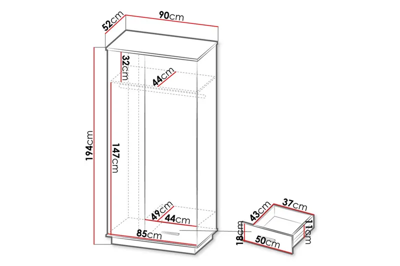 Garderob - Svart|Ek - Förvaring - Klädförvaring - Garderob & garderobssystem