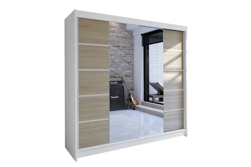 Garderob Talin - Vit/Ek - Förvaring - Klädförvaring - Garderob & garderobssystem