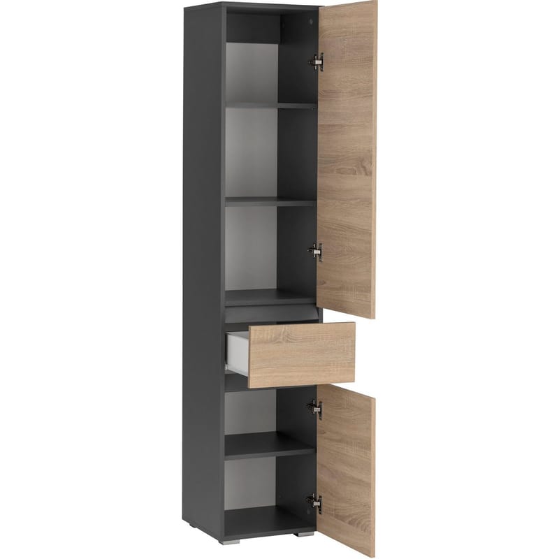 Garderob utan spegel Hudnall Garderob 38x35 cm Hög Natur,Antracit - Förvaring - Klädförvaring - Garderob & garderobssystem