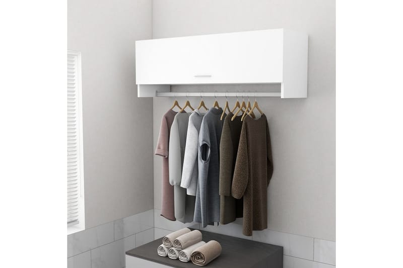 Garderob vit 100x32,5x35 cm spånskiva - Vit - Förvaring - Klädförvaring - Garderob & garderobssystem