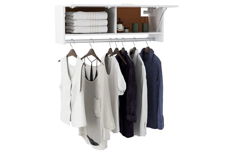 Garderob vit 100x32,5x35 cm spånskiva - Vit - Garderob & garderobssystem - Klädskåp & fristående garderob