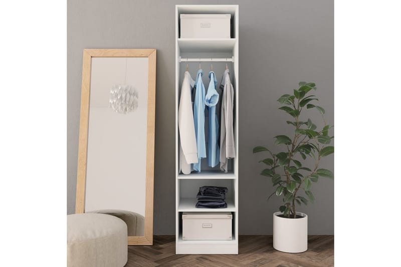 Garderob vit 50x50x200 cm spånskiva - Vit - Garderob & garderobssystem - Klädskåp & fristående garderob