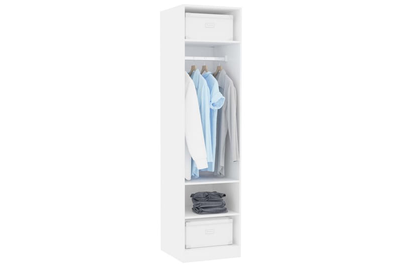 Garderob vit 50x50x200 cm spånskiva - Vit - Garderob & garderobssystem - Klädskåp & fristående garderob