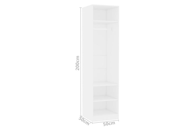 Garderob vit 50x50x200 cm spånskiva - Vit - Förvaring - Klädförvaring - Garderob & garderobssystem