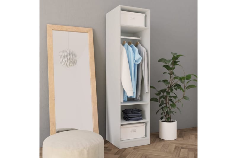 Garderob vit 50x50x200 cm spånskiva - Vit - Förvaring - Klädförvaring - Garderob & garderobssystem