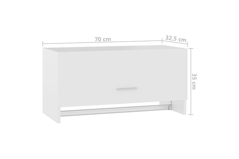 Garderob vit 70x32,5x35 cm spånskiva - Vit - Förvaring - Klädförvaring - Garderob & garderobssystem