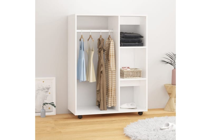 Garderob vit 80x40x110 cm spånskiva - Vit - Förvaring - Klädförvaring - Garderob & garderobssystem
