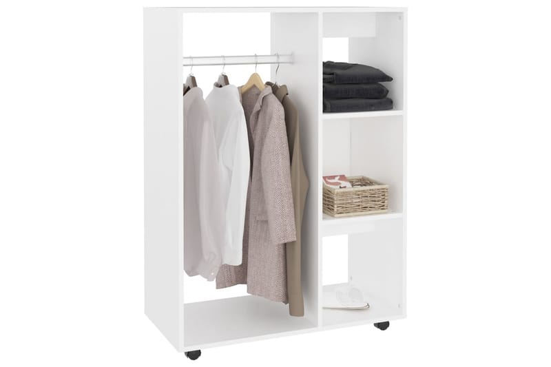 Garderob vit 80x40x110 cm spånskiva - Vit - Garderob & garderobssystem - Klädskåp & fristående garderob
