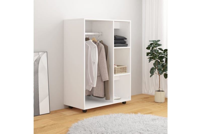 Garderob vit 80x40x110 cm spånskiva - Vit - Förvaring - Klädförvaring - Garderob & garderobssystem